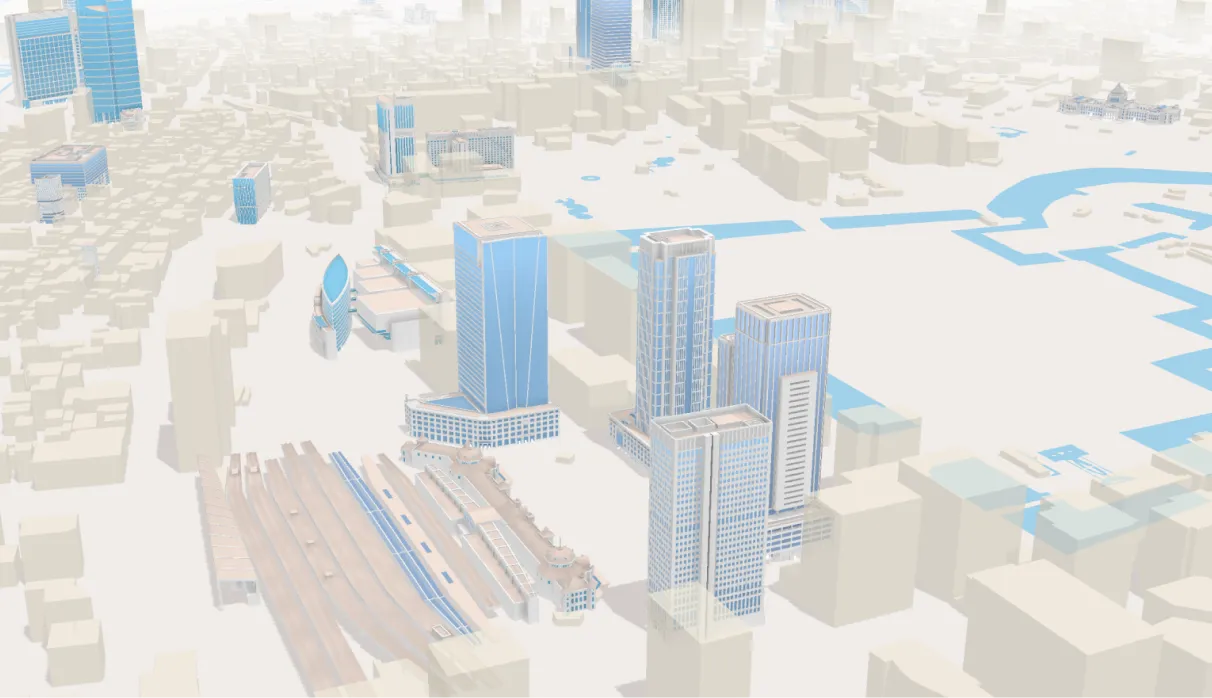 3D city map showing the Cbayt office location