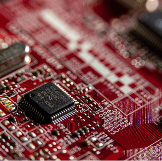 Embedded circuit board close-up